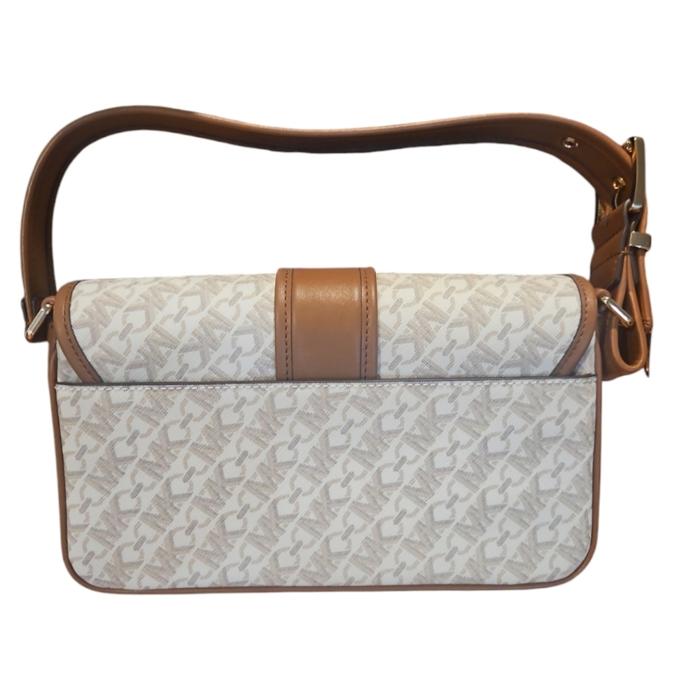 Michael Michael Kors Colby Medium Empire Monogram Shoulder Bag Vanilla Luggage - Picture 11 of 11